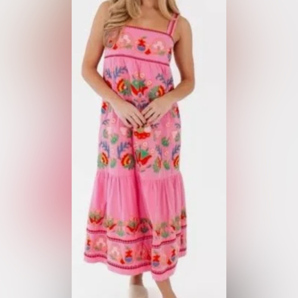 J. Marie Pink Landon midi Dress XL retail $238